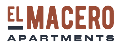 Text reading "El Macero Apartments" in red and black font.